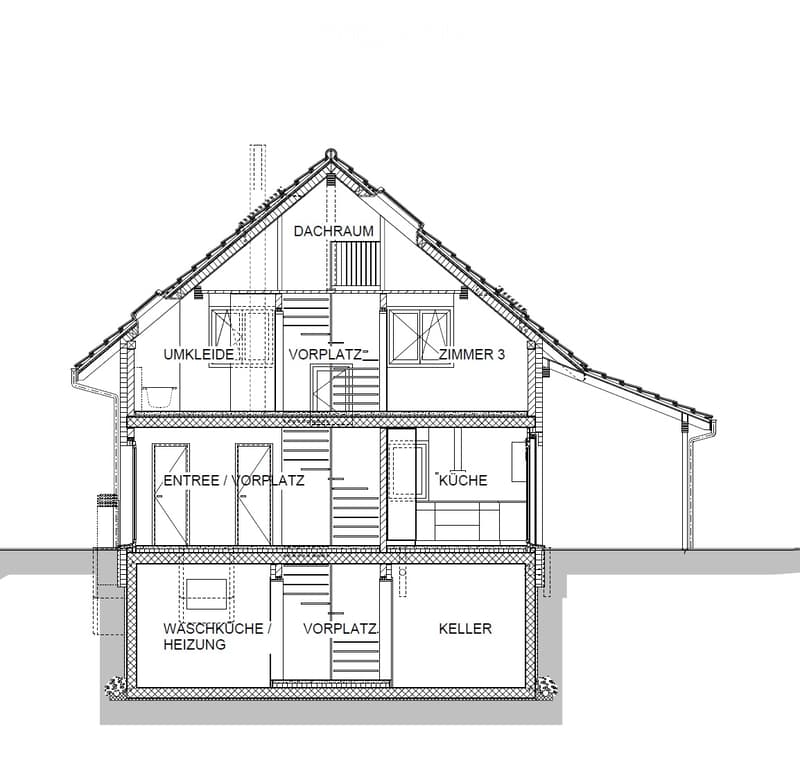 Floor plan of a house with multiple rooms including entrance, kitchen, bedroom, hallway, laundry, and basement.