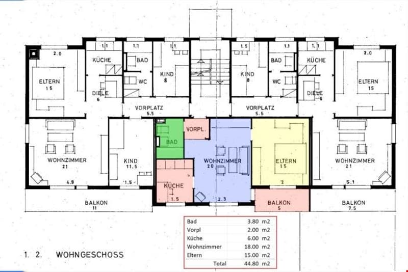 Floor plan of a residential home with multiple rooms including living rooms, bedrooms, bathrooms, kitchens, and balconies.