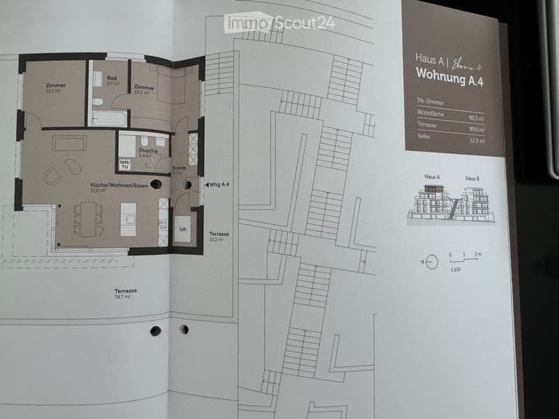 Living room, kitchen, 3 bedrooms, 2 bathrooms, balcony