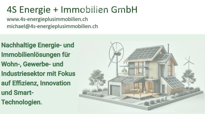 Solar panels on the roof, windows, garage, view of a tree and windmill