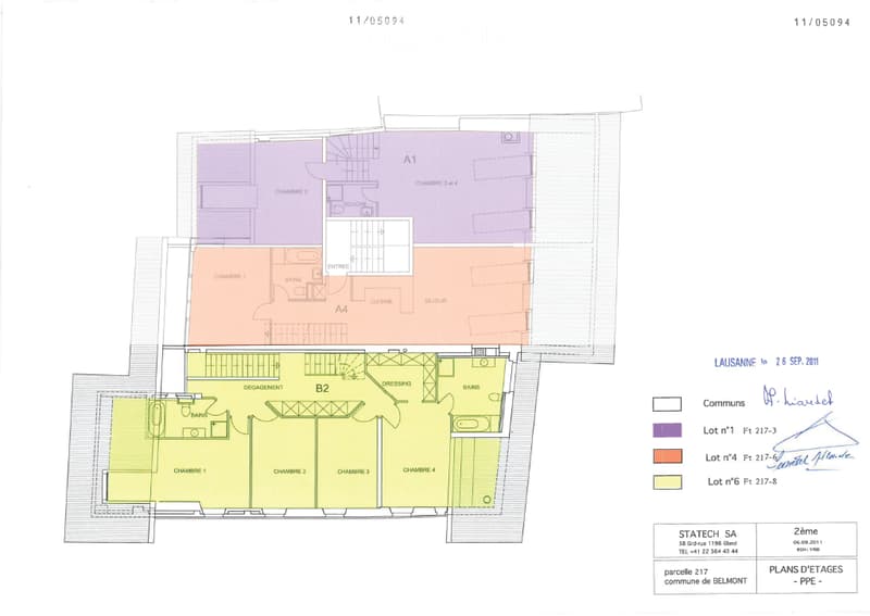 Floor Plan. Floor plan showing multiple apartments with labeled rooms including bedrooms, bathrooms, living areas, and kitchens.