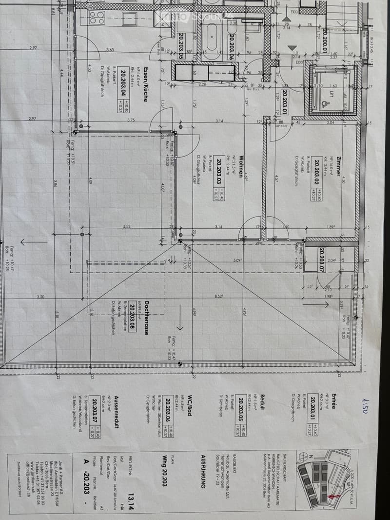 Floor plan of a residential unit showing multiple rooms including kitchen, living room, bedrooms, bathrooms, and hallway.