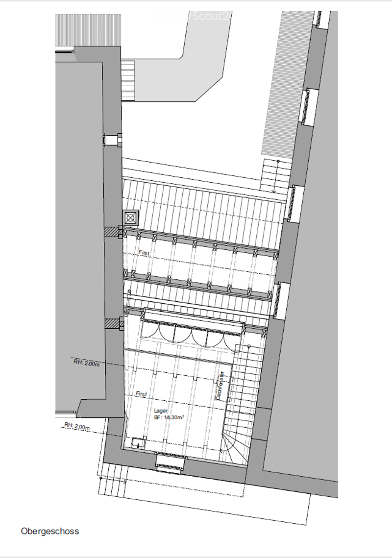 Floor plan of a multi-story building with labeled areas including 'Lager' (storage) and 'Kaltraum' (cold room).