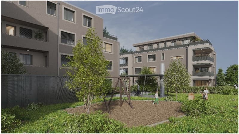 Apartment complex with playground