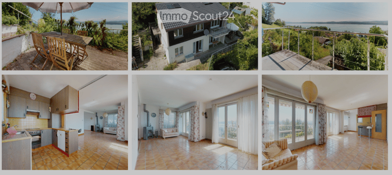 House with balcony, lake view, tiled floors, kitchen with appliances, living room, bathroom, terrace, outdoor dining set
