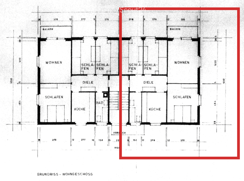 Floor plan of a residential floor showing living room, bedrooms, bathrooms, kitchen, and balcony.