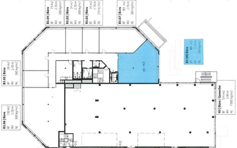 Floor plan of a residential building with multiple rooms, including a large open space, several smaller rooms, and labeled areas with dimensions and prices.