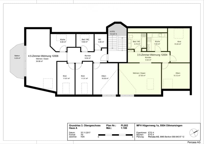3 bedrooms, living room, kitchen, 2 bathrooms, balcony