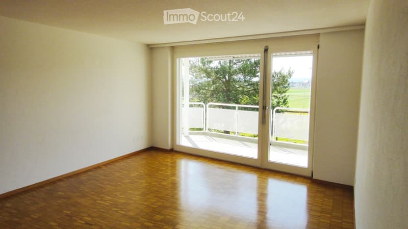 empty room, sliding glass doors, balcony, wooden floor, white walls