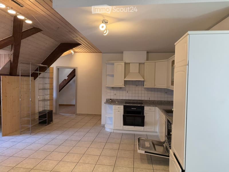 kitchen with white cabinets, tiled floor, stainless steel appliances, open dishwasher