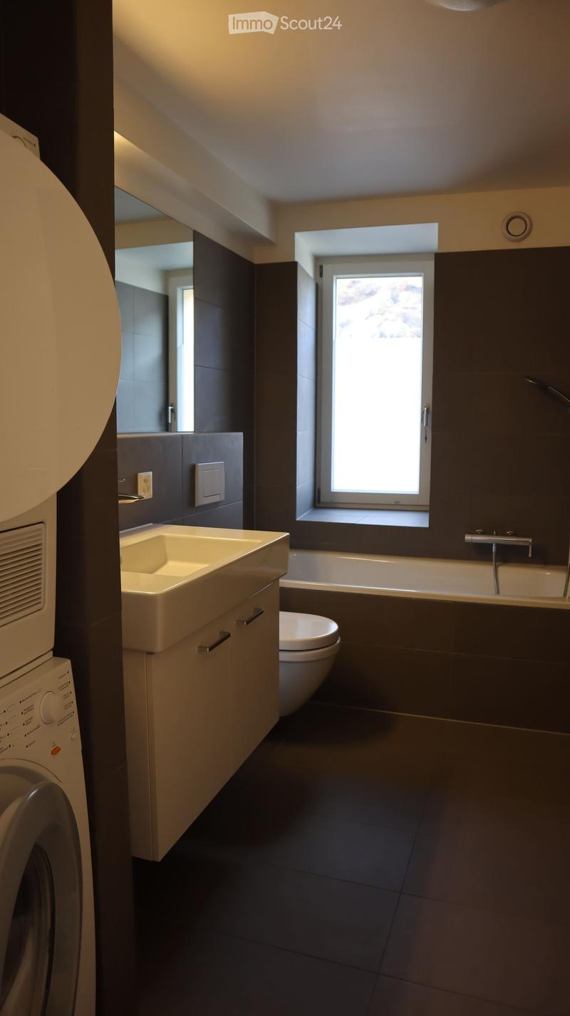 Bathroom with shower, sink, toilet, washing machine, and dishwasher