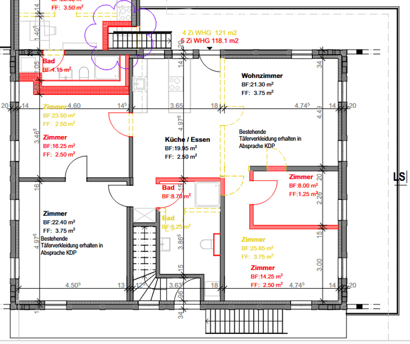 Floor plan with 4 bedrooms, living room, kitchen, dining area, bathroom, balcony, and terrace