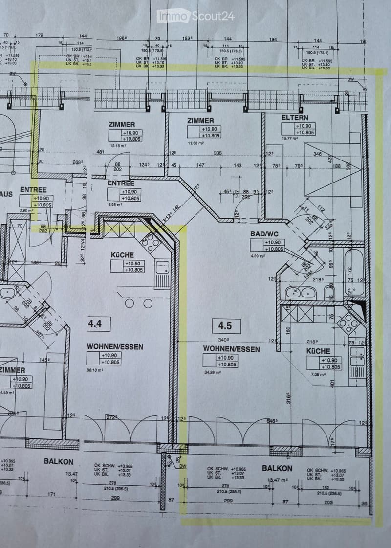Floor plan showing multiple rooms including entrance, living/dining area, kitchen, bedroom, bathroom, and balcony.