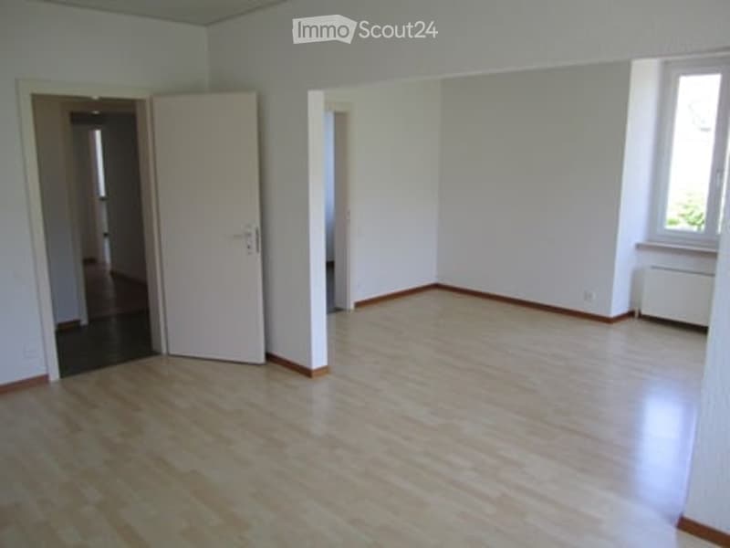 empty room, hardwood floor, white walls, door, window, heater