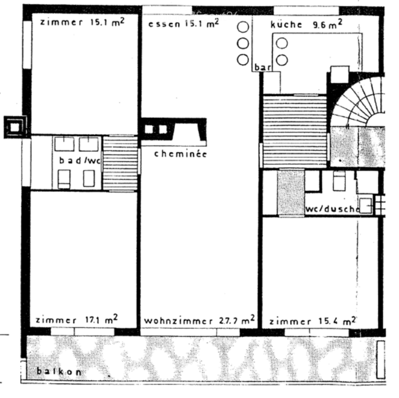 Floor plan showing a living room, kitchen, 3 bedrooms, 2 bathrooms, and a balcony.
