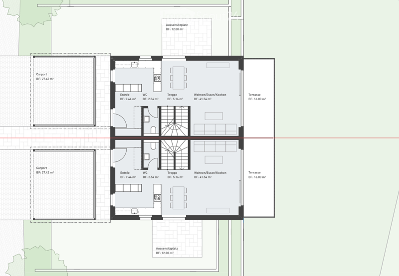 Entrance, WC, Stairs, Living/Dining/Kitchen, Terrace, Carport, Terrace, Carport