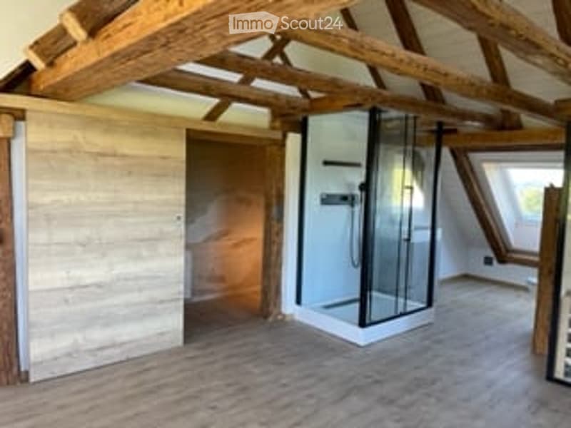 wooden ceiling, wooden floor, glass shower, wooden wall