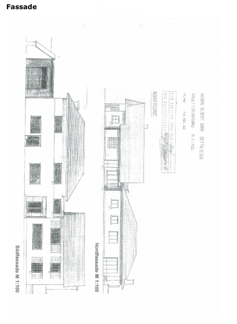 Architectural floor plan showing a multi-story building with labeled sections, including a north facade and night terrace.