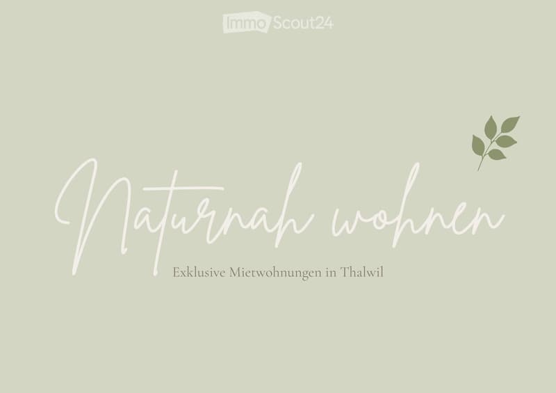 Logo with the text "Naturah wohnen" and a small leaf graphic, representing exclusive rental apartments in Thalwil.