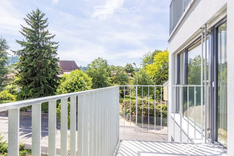 metal railing, floor, sliding glass doors