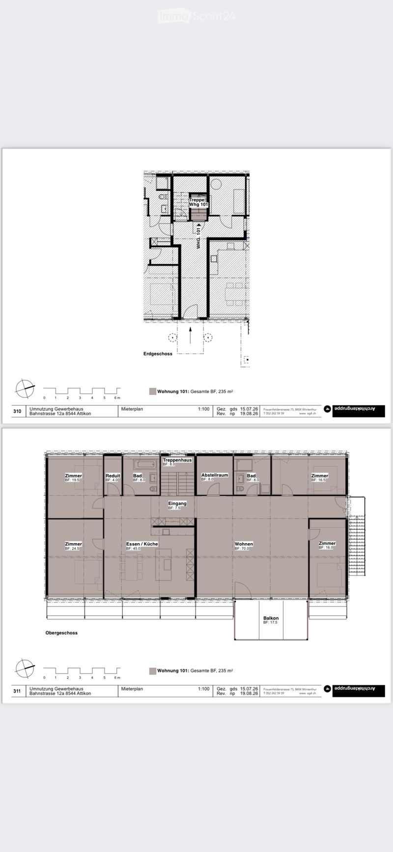 Floor plan of a two-story residential unit with labeled rooms including living area, kitchen, bedrooms, bathrooms, hallway, staircase, and balcony.
