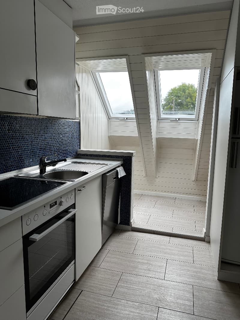 white cabinets, sink, oven, dishwasher, large windows