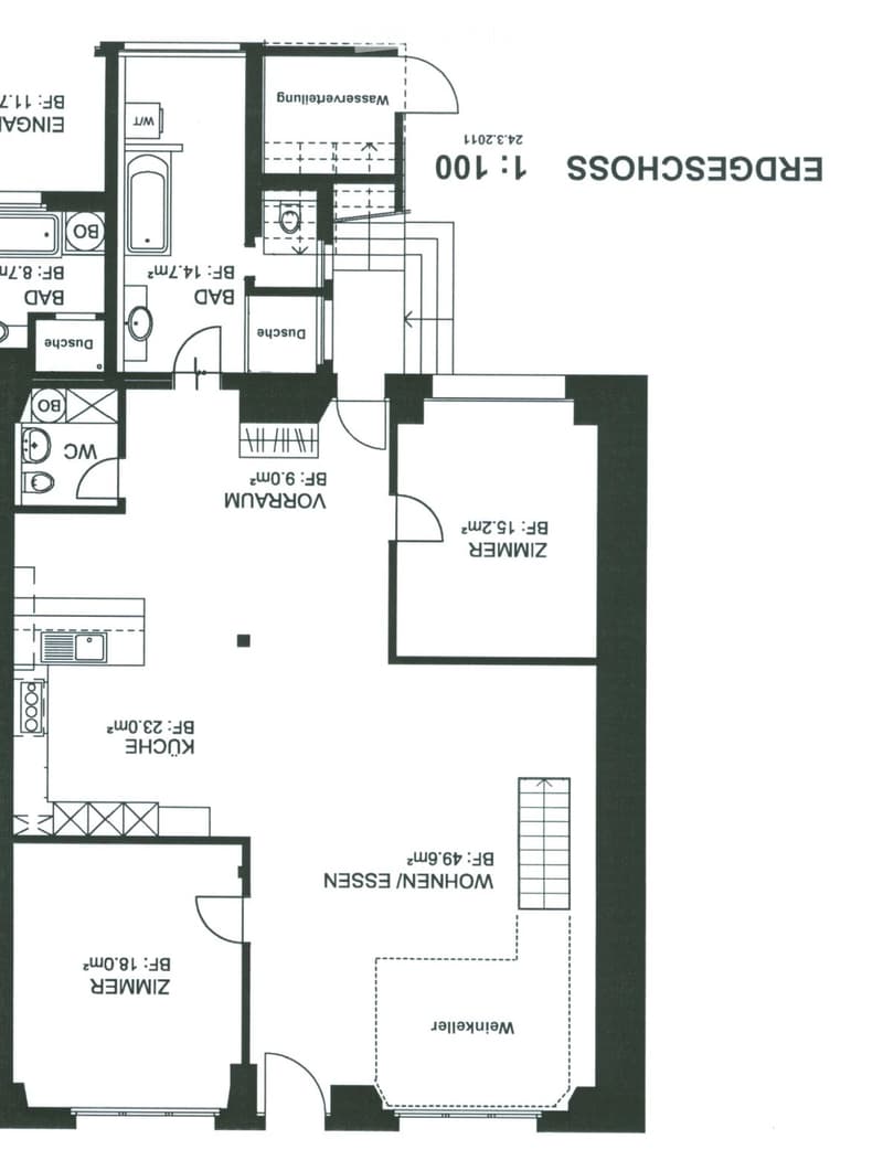 Layout includes living room, dining room, kitchen, two bedrooms, two bathrooms, and a walk-in closet.