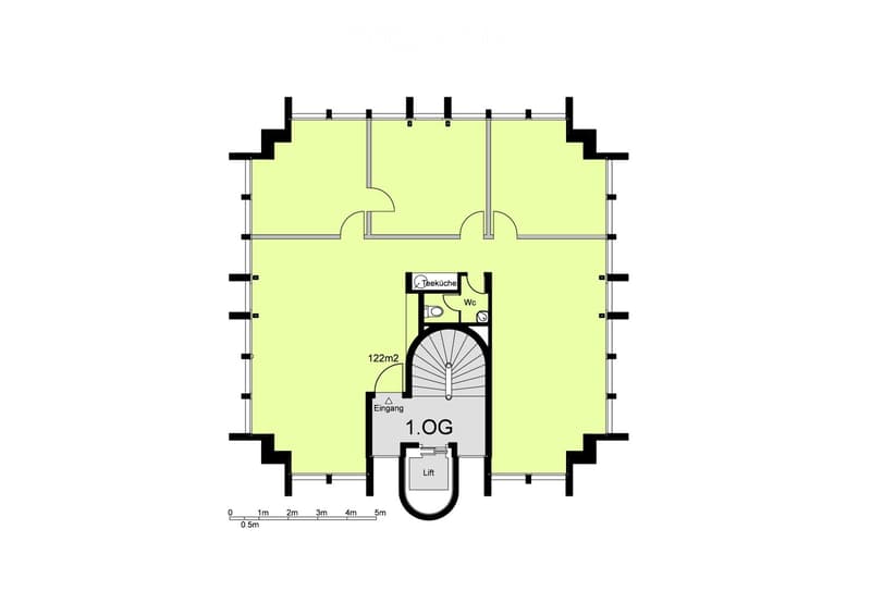 Entry, living room, kitchen, bathroom, entrance hall, staircase to 1st floor, lift, cellar