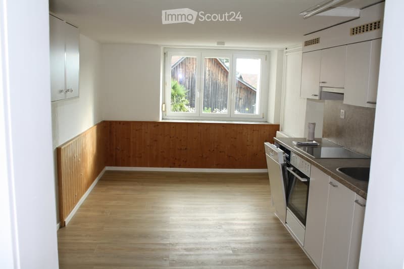 white cabinets, wooden flooring, white walls, oven, sink, windows, dishwasher, washing machine