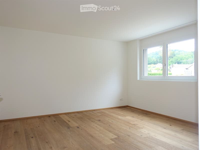 empty room, white walls, wooden floor, power outlet, large window
