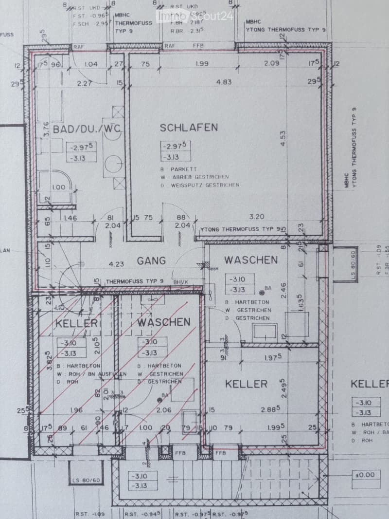 Floor plan showing a layout with labeled rooms including a bathroom, bedroom, hallway, laundry, and basement.