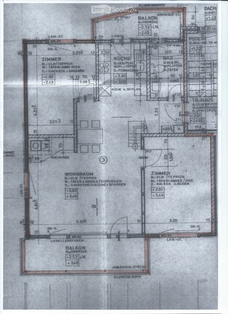 Floor plan showing a living room, kitchen, two bedrooms, bathroom, balcony, and terrace.