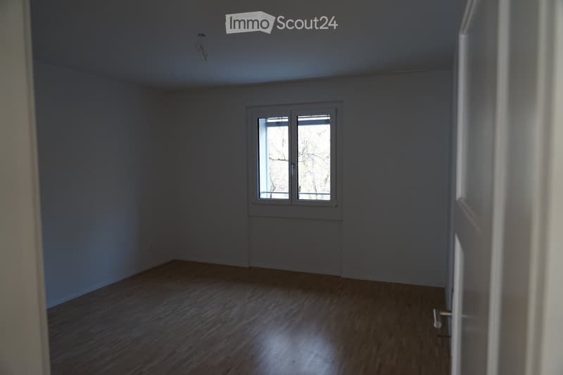 empty room, wooden floor, white walls, double window