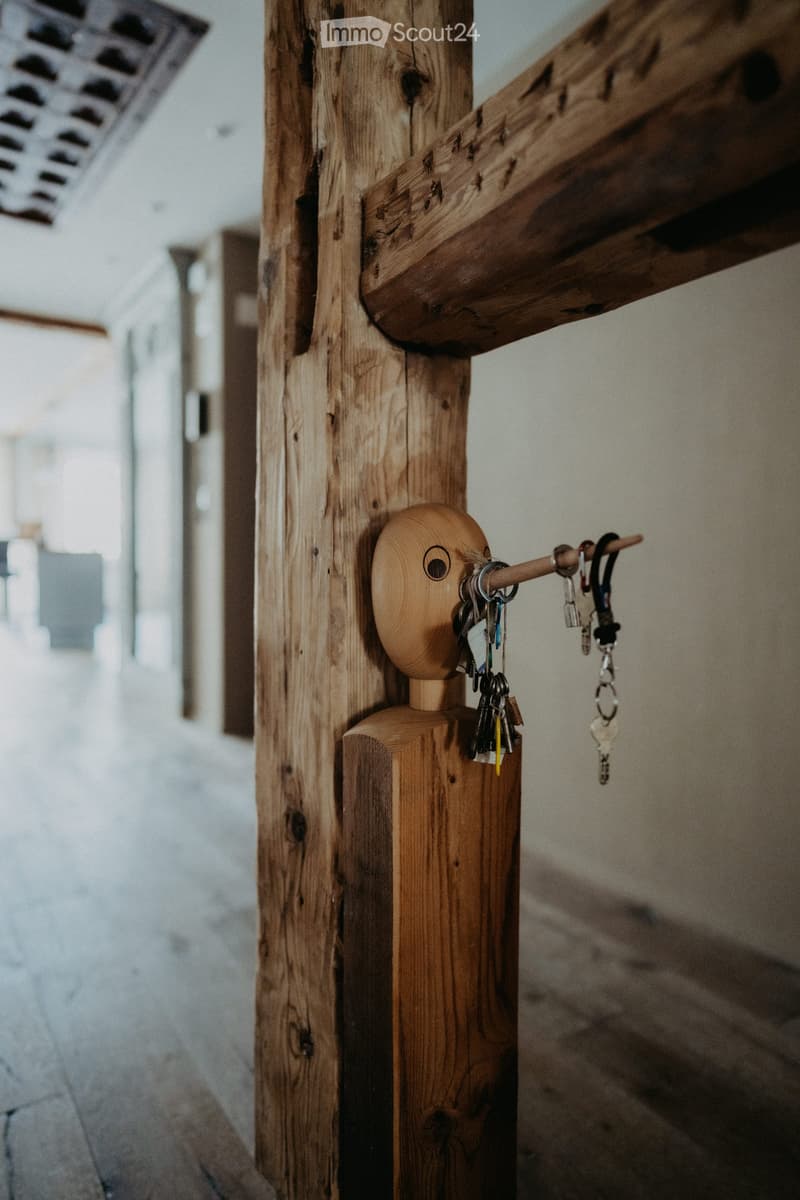 Key holder in a wooden interior.