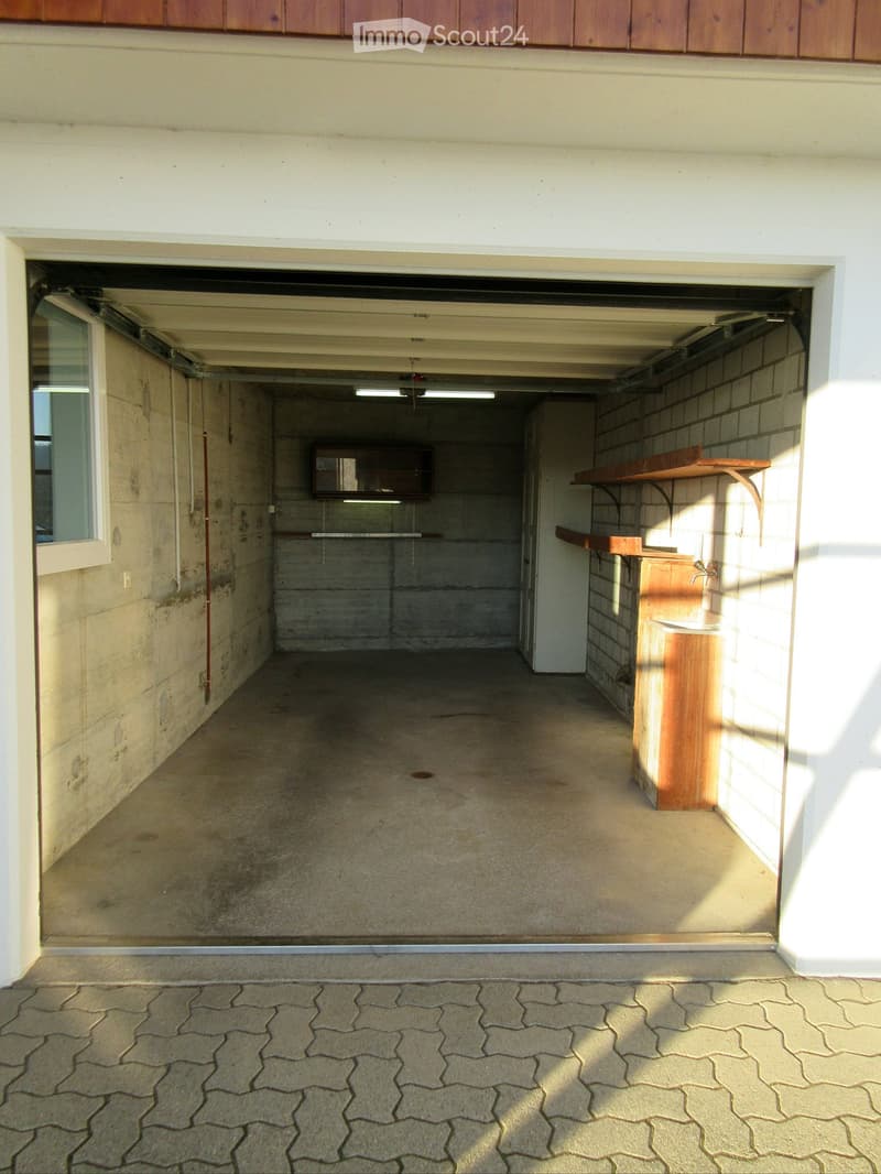 {"type": "Garage", "objects": ["sink", "cabinet"], "description": "Garage with concrete floor, brick walls, small sink area, and wooden cabinet.", "localized_descriptions": {"EN": "Garage with concrete floor, brick walls, small sink area, and wooden cabin