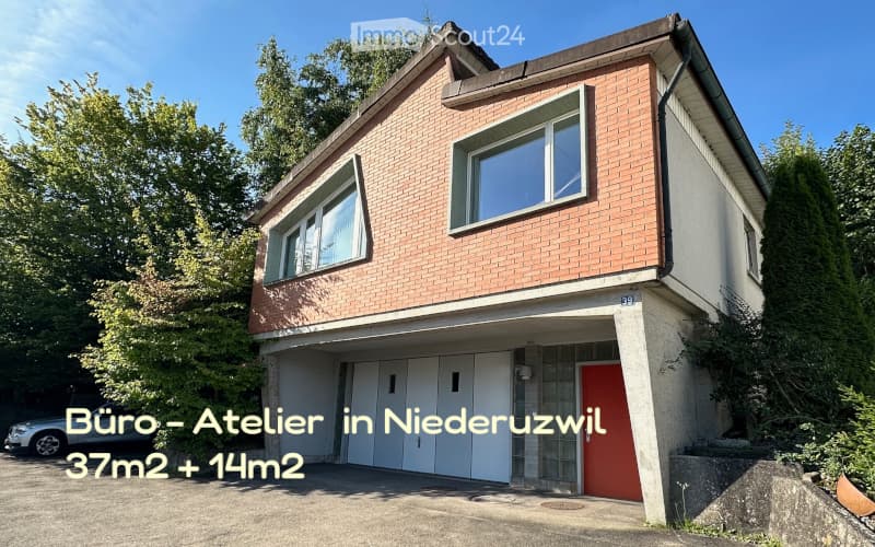 2 story house, brick facade, garage, red entrance door, car parked in front