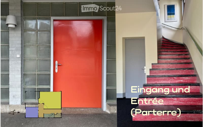 Front door with measurement and entry stairs.