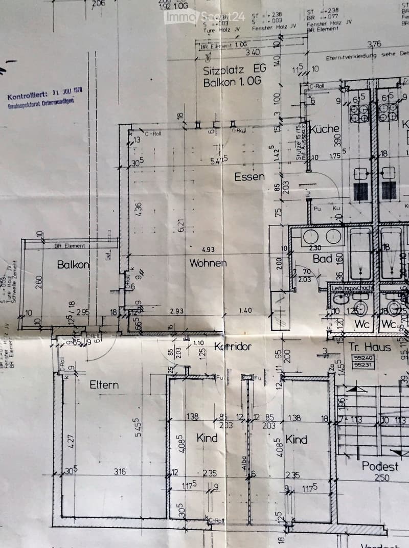 Floor plan of a residential unit showing living room, kitchen, dining area, two bedrooms, bathroom, and balcony.