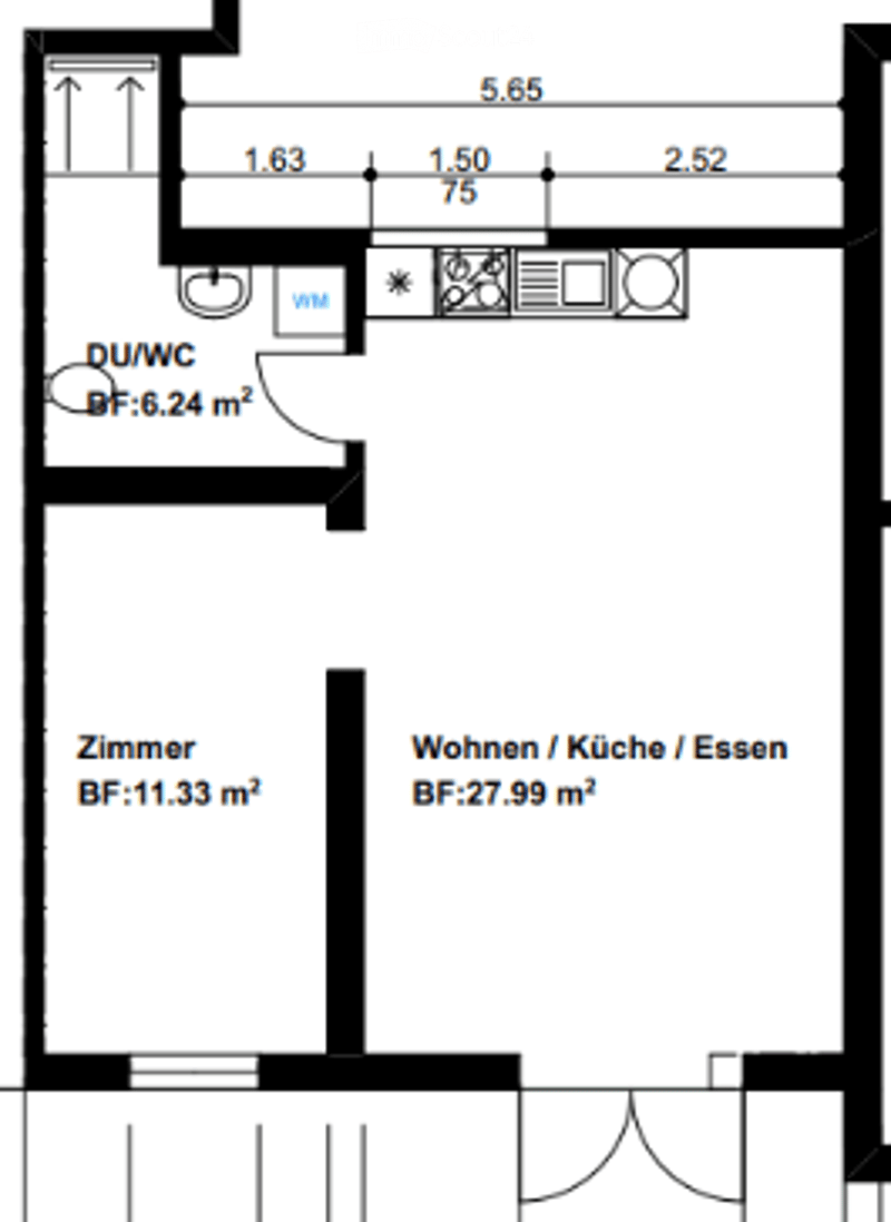 2.5 Zimmer Wohnung im Erdgeschoss inkl. Nebenkosten und Parkplatz (5)