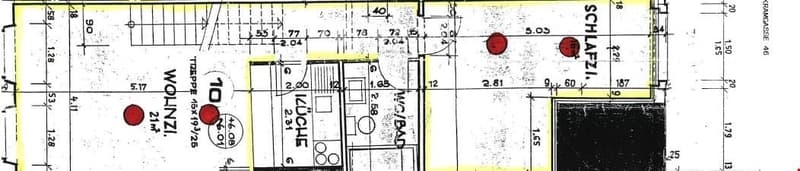 Floor plan of a residential property showing multiple rooms, dimensions, and labeled areas including a living room, kitchen, bedrooms, and bathrooms.