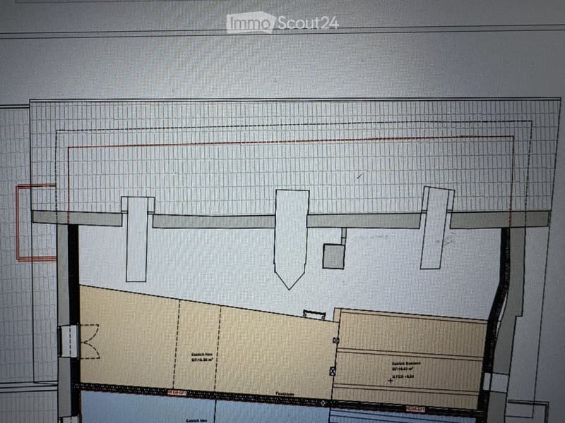 Floor plan showing a layout with multiple rooms including a living area, kitchen, bedrooms, and bathrooms.