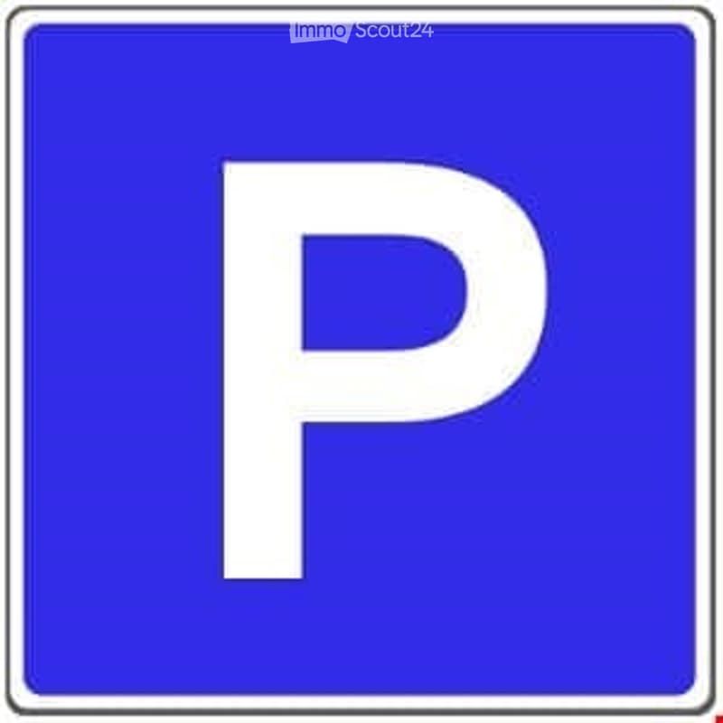 A blue road sign with a white letter "P" indicating a parking area.