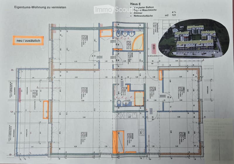 Floor plan of a residential unit with labeled rooms including a balcony, kitchen, and living area. Dimensions and room labels are provided.