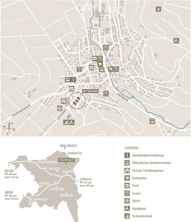 Map showing the location of a property in Im Grund, with surrounding areas and transportation links.