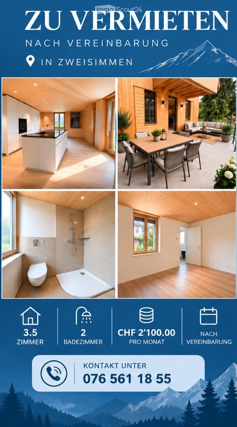 Modern two-room apartment with a kitchen, dining area, living room, and bathroom. Features include a kitchen island, dining table with chairs, sofa, coffee table, toilet, shower, and bathtub.