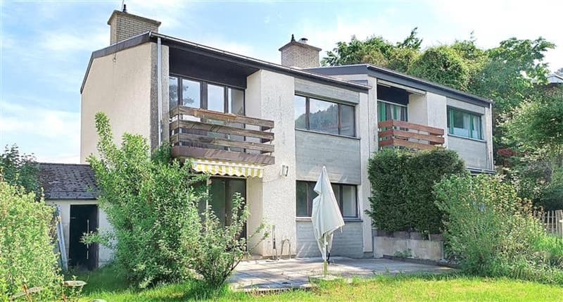 2 story, terrace, entrance with awning, large garden