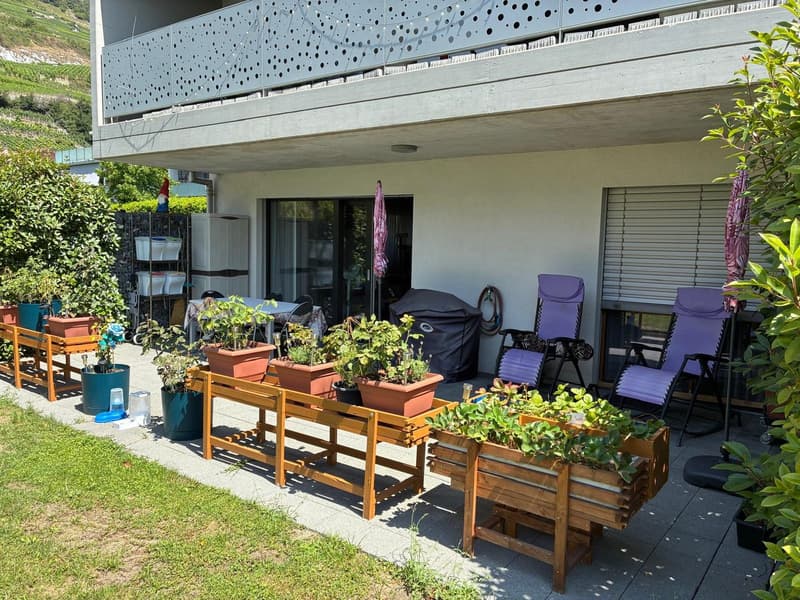 REZ avec terrasse et accès pelouse – 2 places de parc (2)