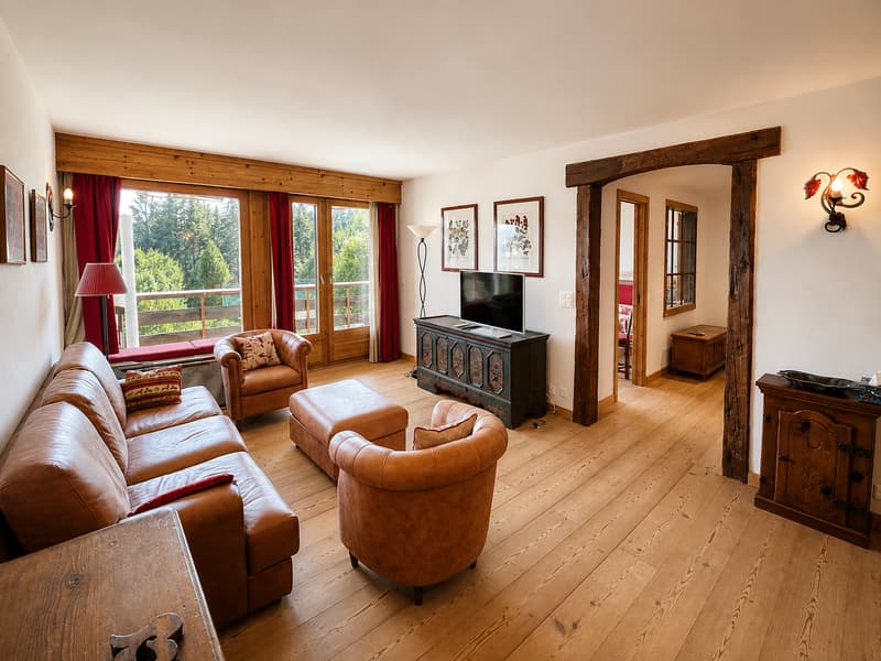 À louer à la semaine : Appartement Ski-in, Ski-out de 5.5 pièces avec 2 places de parc intérieurs, à Montana ! (1)