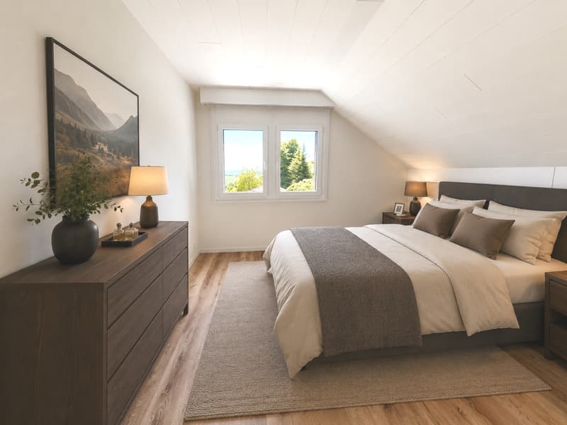 Attic apartment with 4.5 rooms and breathtaking view of the lake (6)