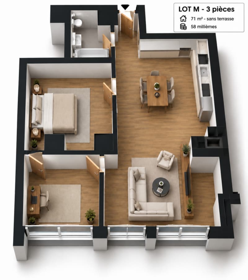 Villars - Chesières - PPE LOT M - CHF 345'000.- (1)